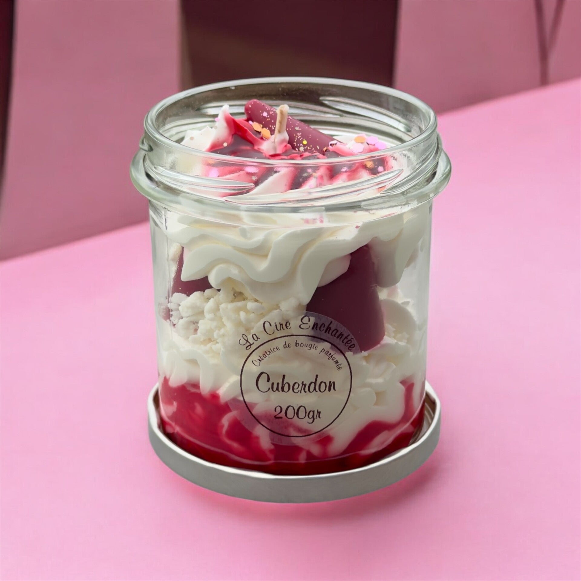 Bougie gourmande pot fermoir 200gr Cuberdon