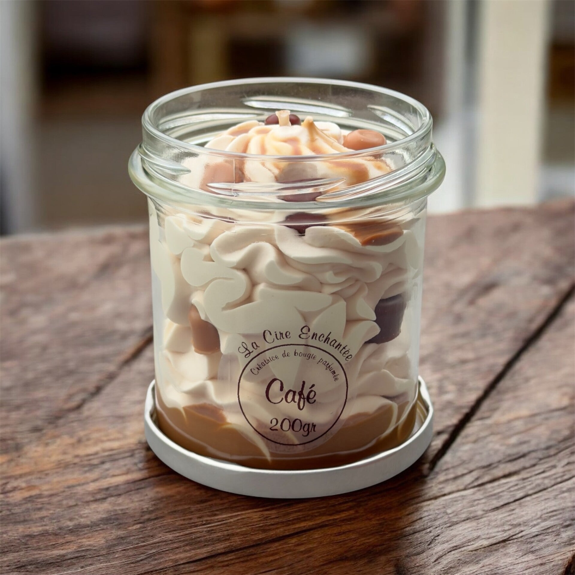 Bougie gourmande pot fermoir 200gr café