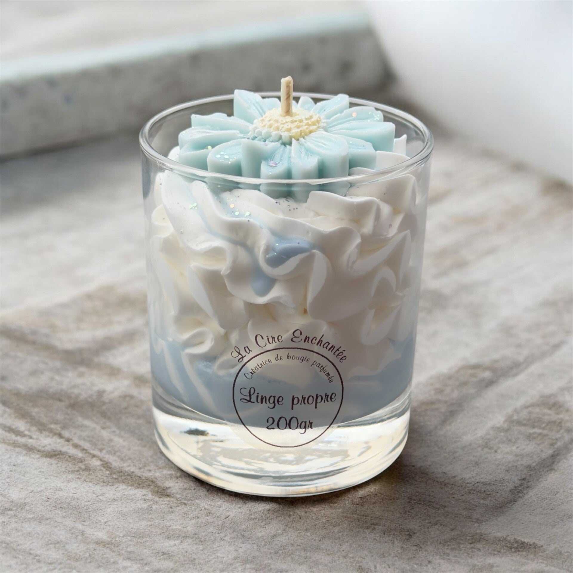 Bougie gourmande 200gr linge propre