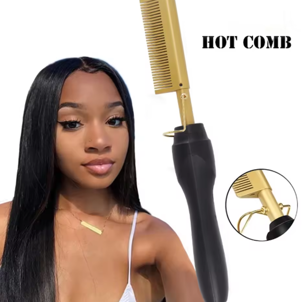 2 in 1 Electric Hot Heating Comb Hair Straightener Curler Wet Dry Hair Iron Straightening Brush Hair Styling Tool