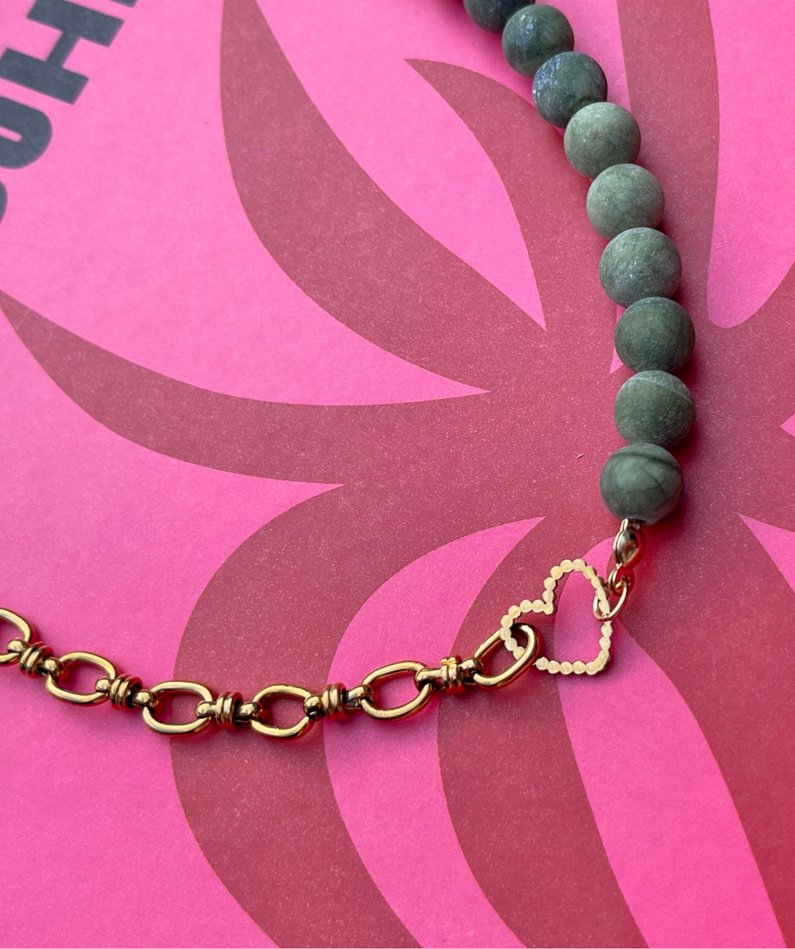 Serpentijn natuursteen ketting