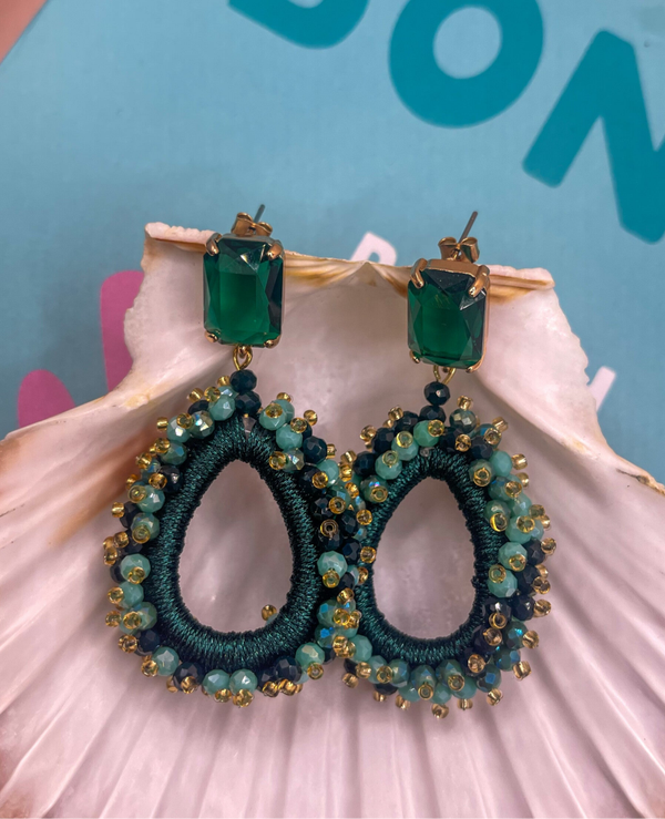 Crystal dazzle groen oorbellen