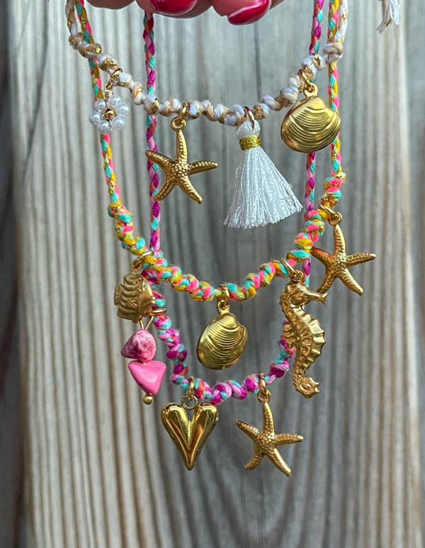 Boho armband s.steel bedels