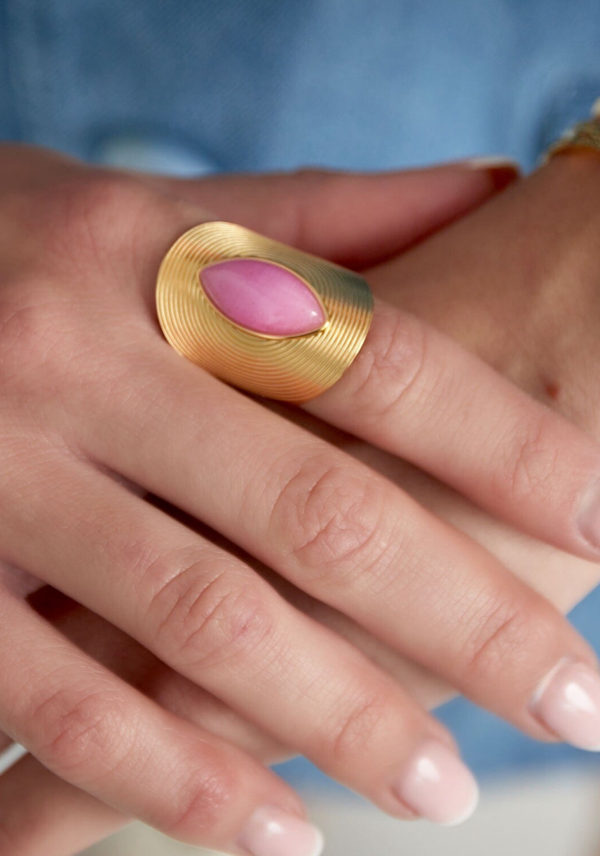 Bohemian pink ring