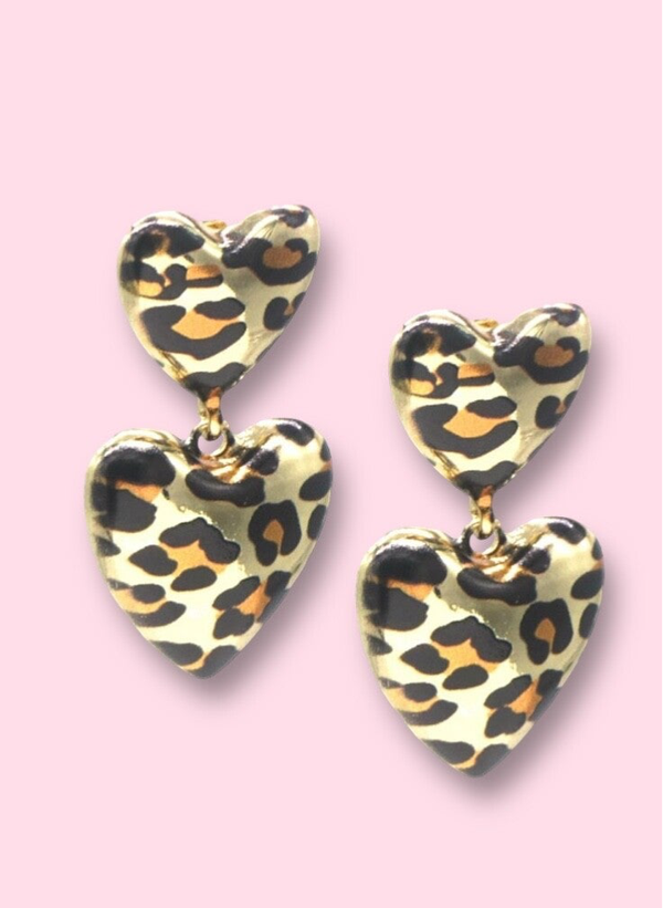 Panter hart oorbellen