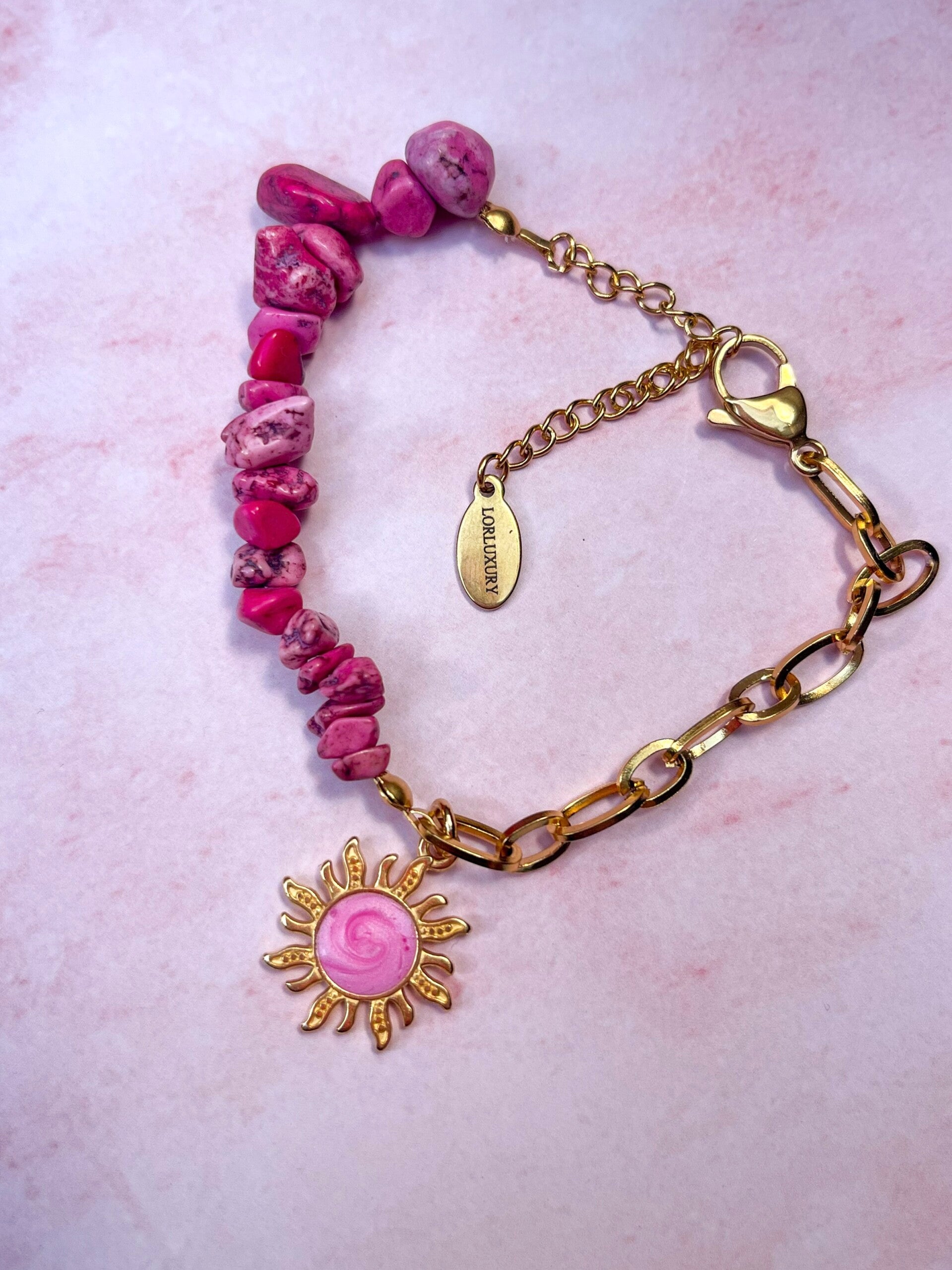 Happy sun natuursteen armband