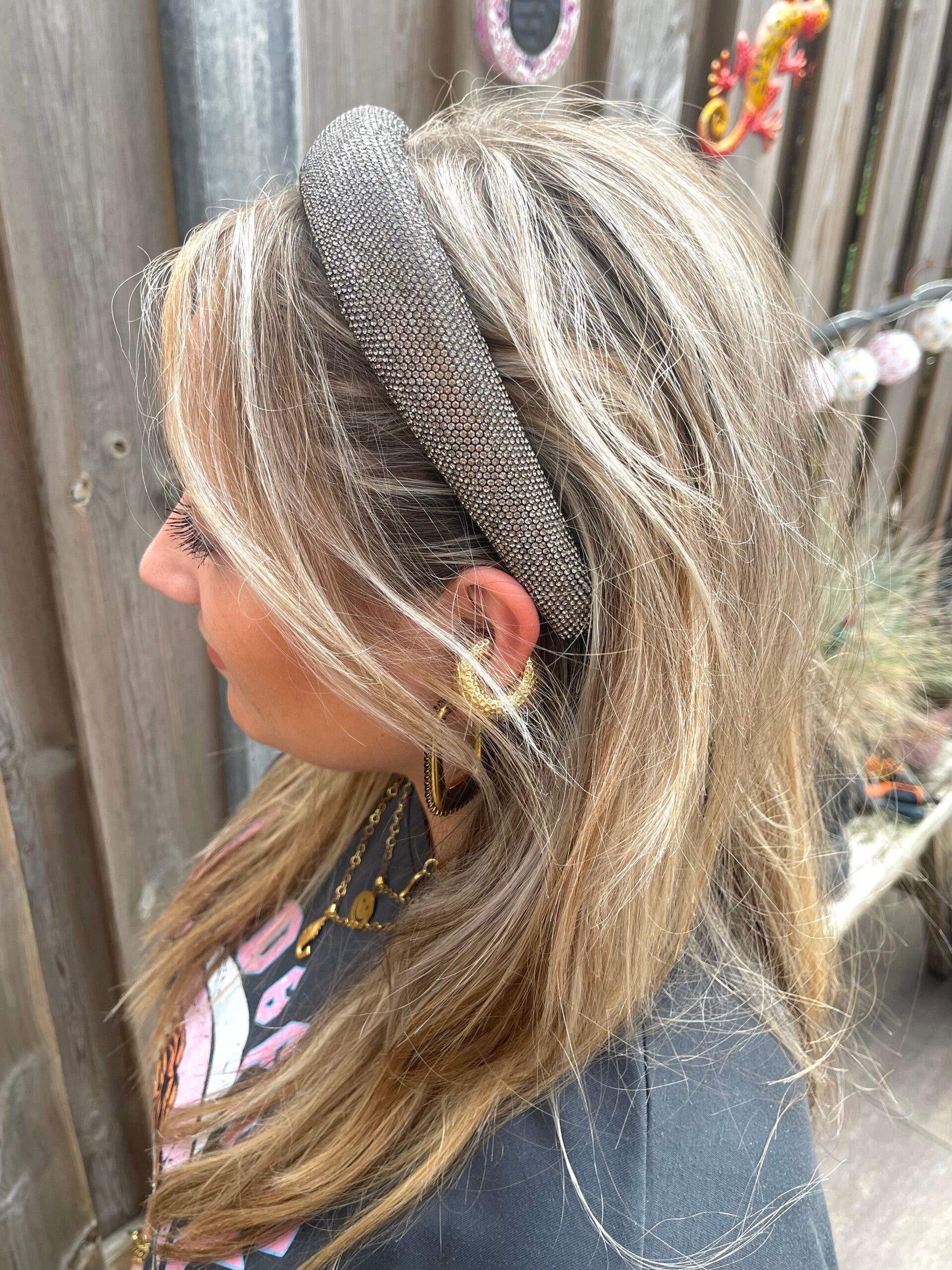 Glamour haarband zilver/grijs