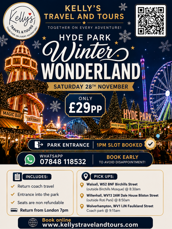 Winter Wonderland in Hyde Park Saturday 28th November (Walsall,  Willenhall and Wolverhampton)