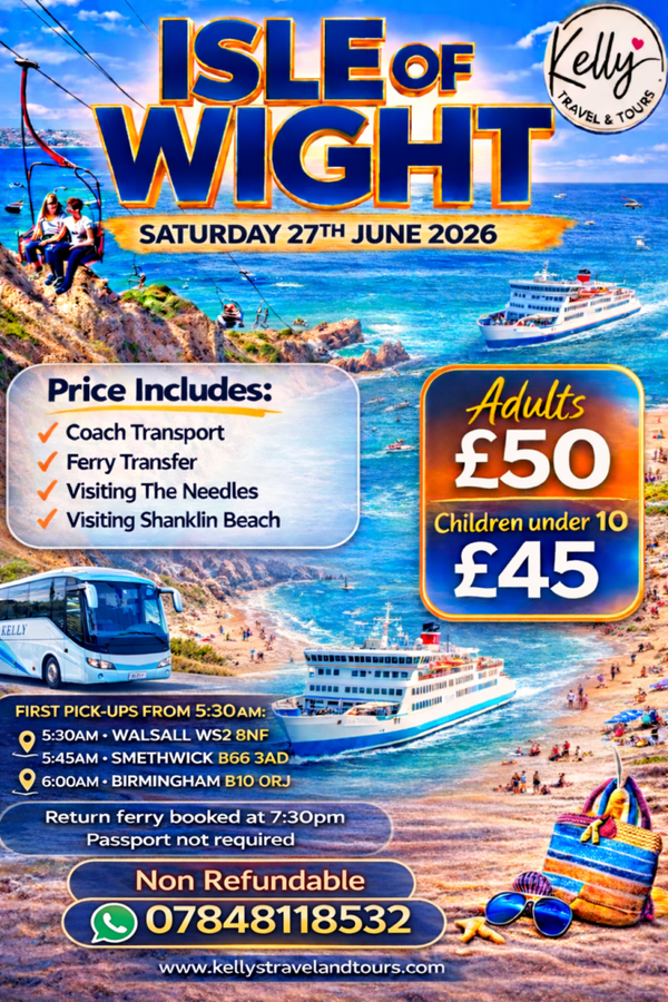 Isle of Wight Saturday 27th June Adult (Midlands)