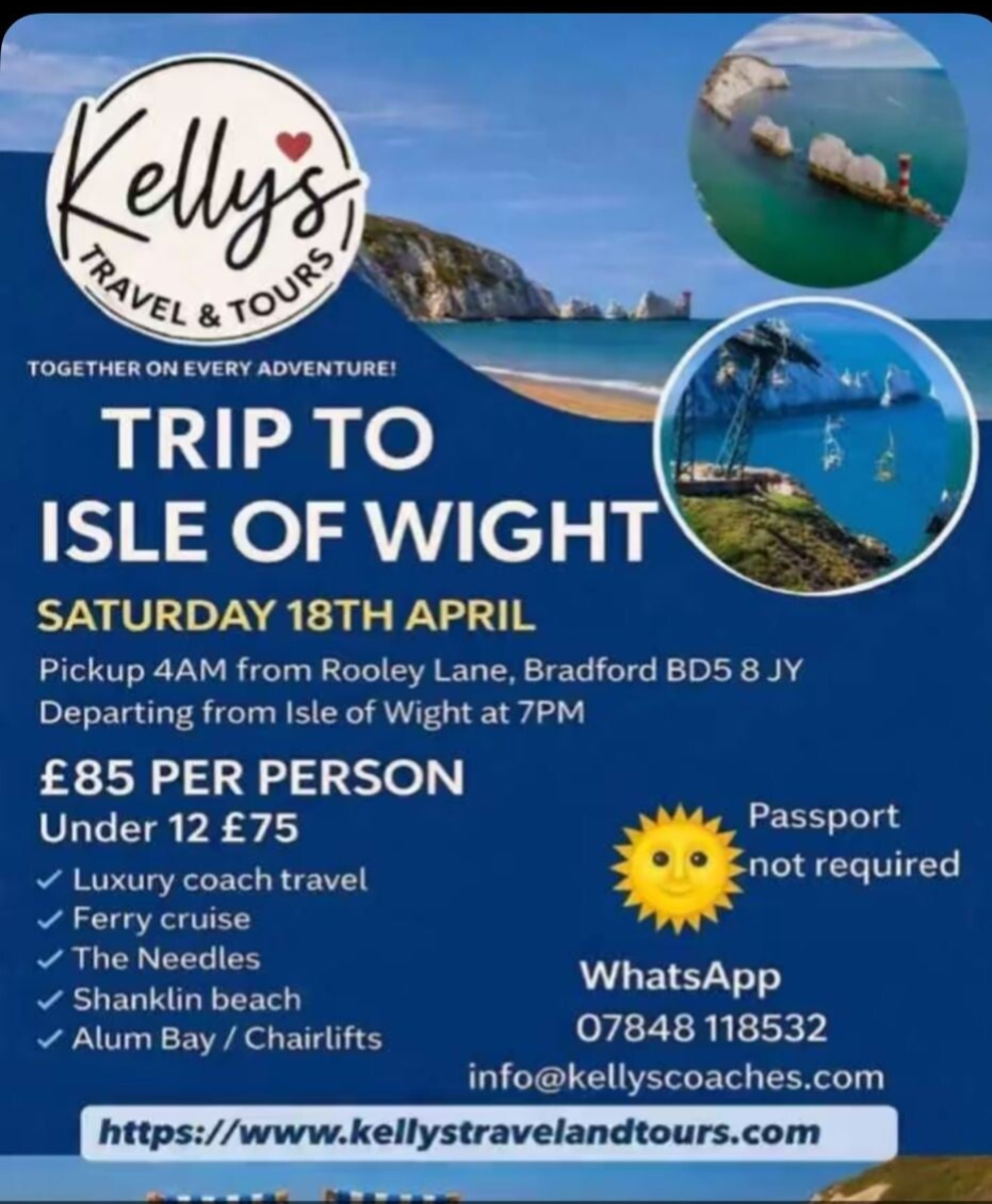 A day trip to Isle of Wight 18th April - Adult (Bradford & Oldham)