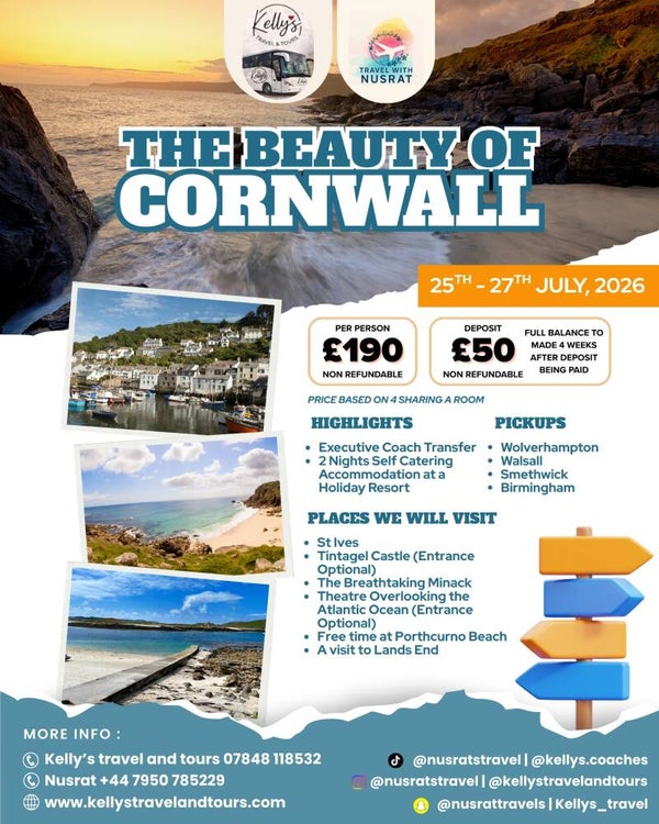 Cornwall Staycation 25th-27th July (Walsall & Birmingham)