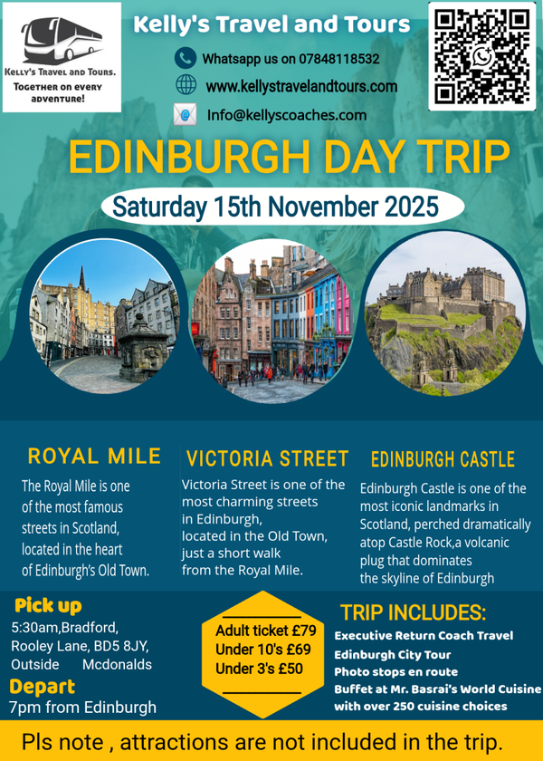 Edinburgh Day Trip Adult(Bradford and Oldham)