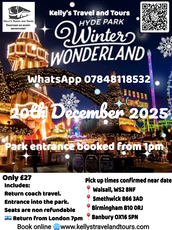 Winter Wonderland Hyde Park 20th December, Walsall, Smethwick, Birchills and Banbury