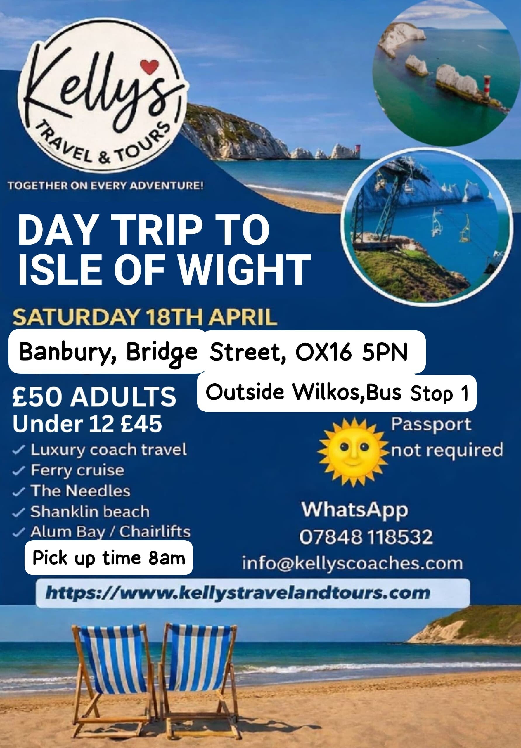 A day trip to Isle of Wight 18th April-Adult (Banbury)