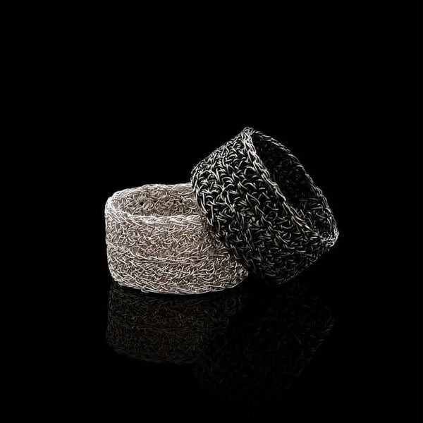 Anello a Fascia in Trama d'oro e d'argento