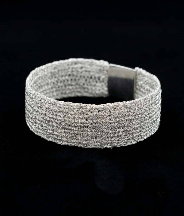 Bracciale a Fascia in Trama d'Argento o Oro
