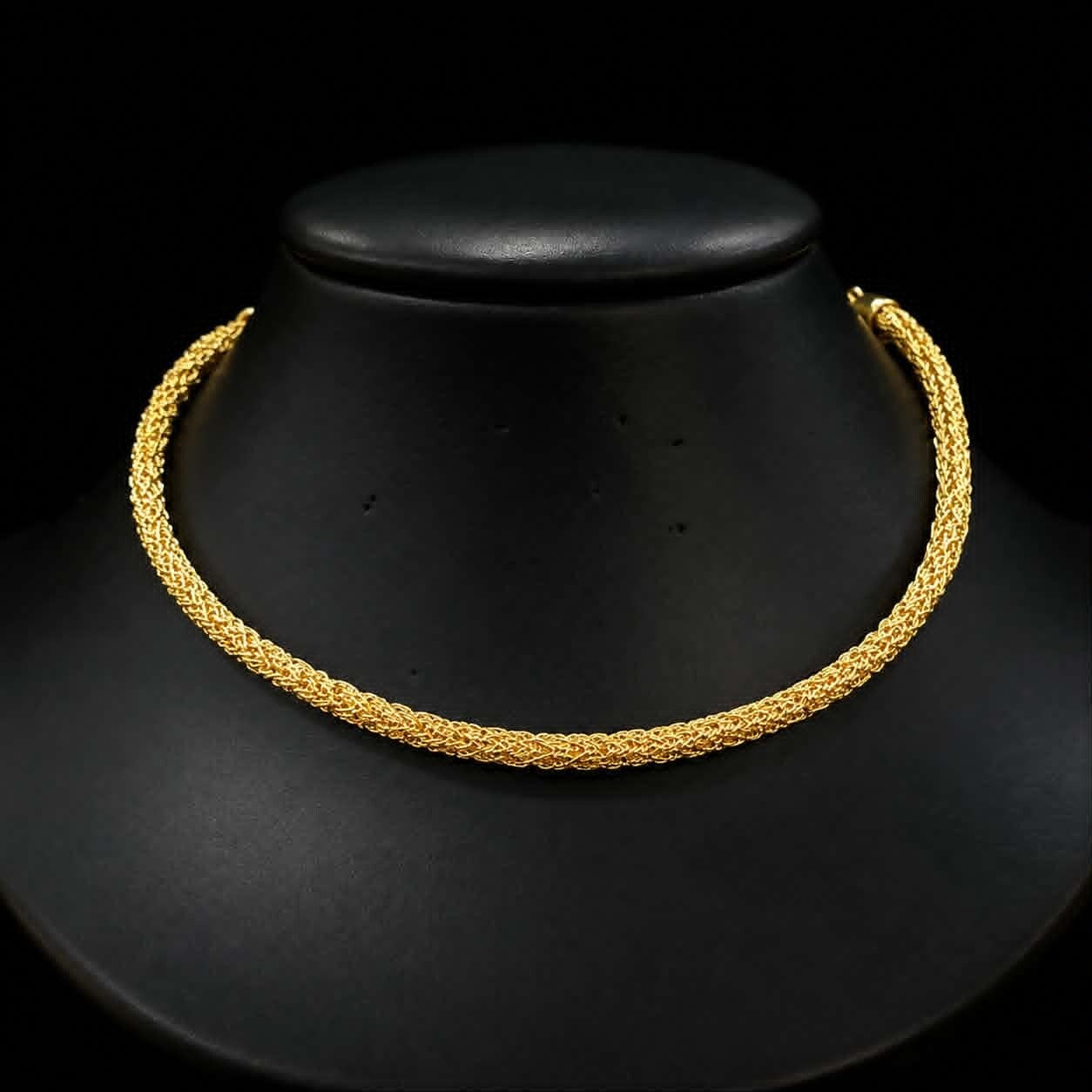 Collana Tubolare in Trama d'argento e d'oro