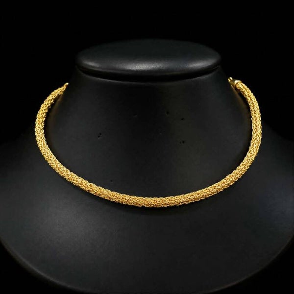 Collana Tubolare in Trama d'argento e d'oro