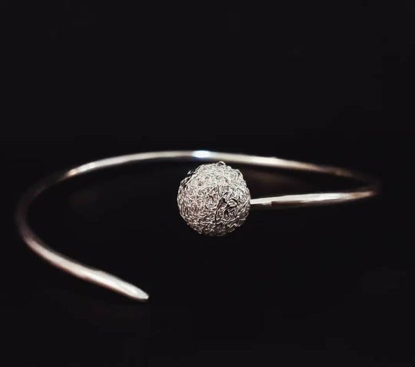 Bracciale Semirigido in Trama d'argento