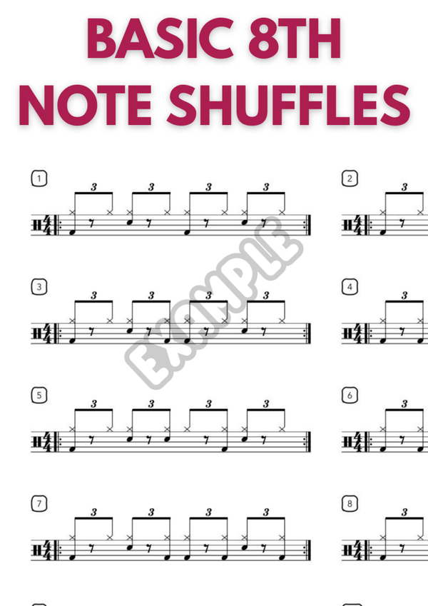 Basic 8th Note Shuffles for Drums
