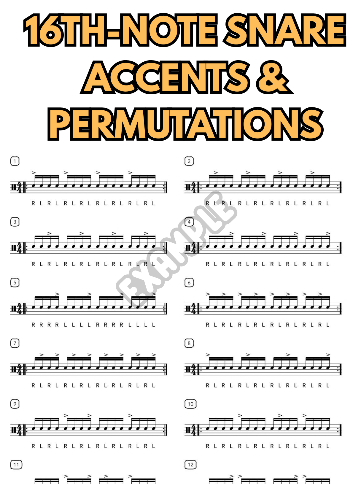 16th-Note Snare Accents & Permutations