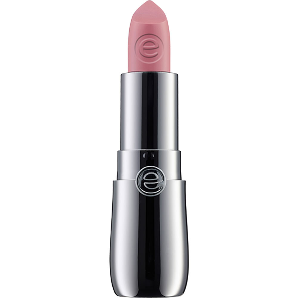 Essence light pink lipstick.