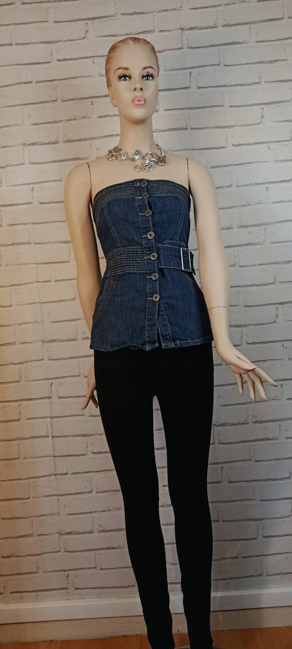 Top bustier en jeans