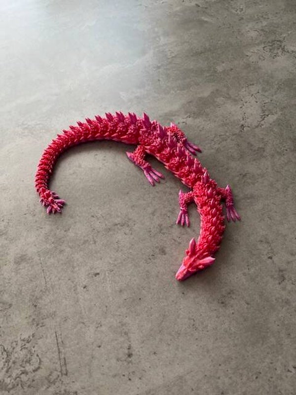 kristal draak 3d geprint