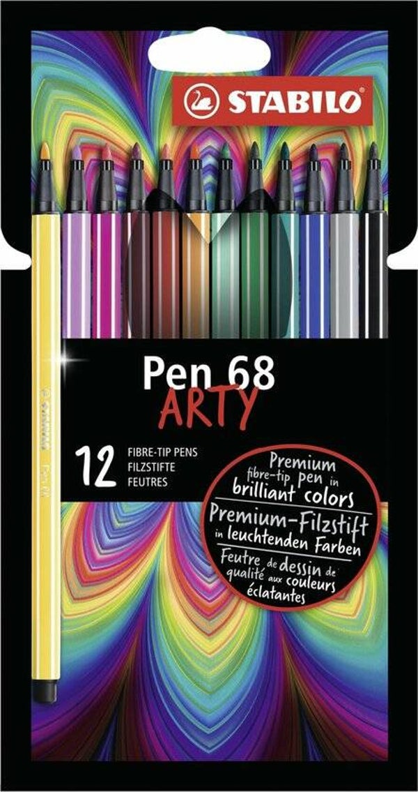 Stabilo viltstiften pen 68 Arty - 12 kleuren