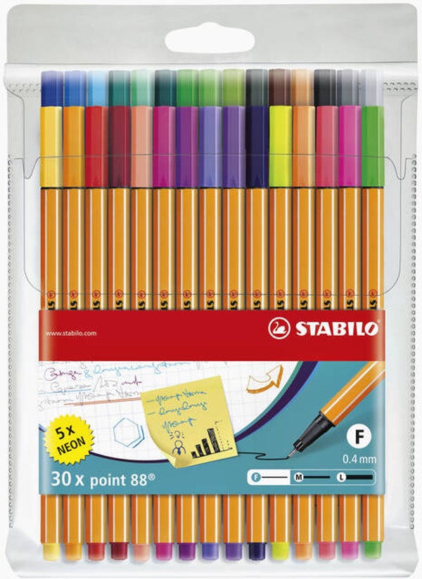 Stabilo fineliner point 88 - 30 kleuren