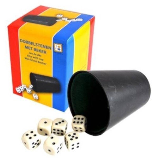 Dobbelstenen met beker