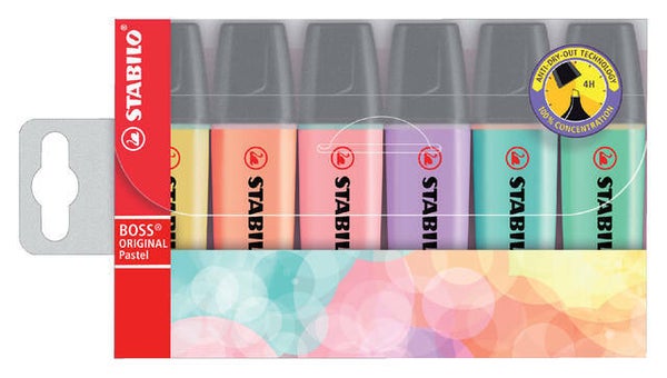 Markeerstift STABILO Boss Pastel 70/6 etui 6 kleuren