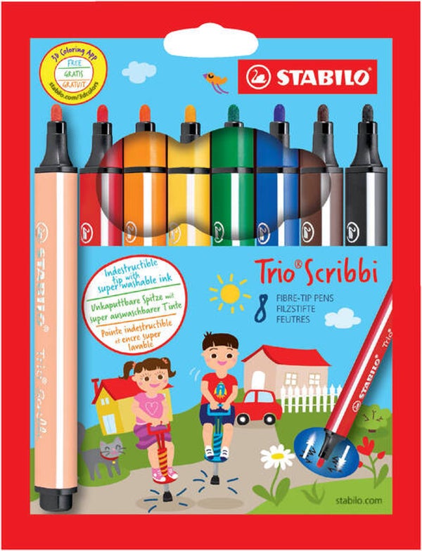 Stabilo Scribbi Viltstift etui a 8 kleuren