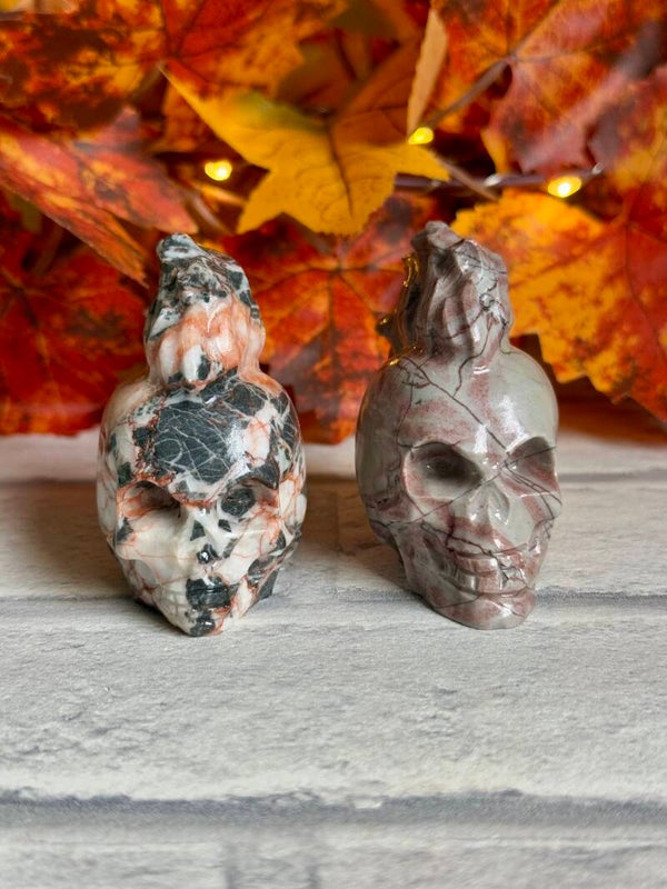 Large Mohawk Skull Carvings ✨