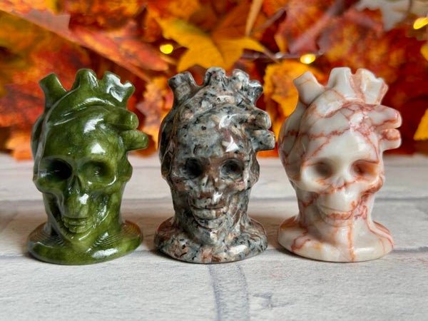 Human Heart Skull Carvings ✨