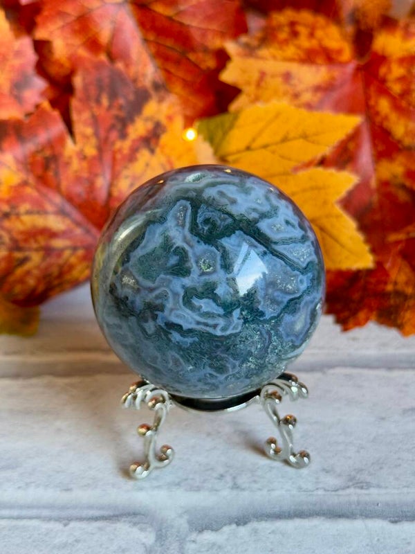 Blue Moss Agate Sphere ✨