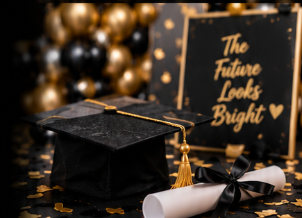Graduation cap and diploma