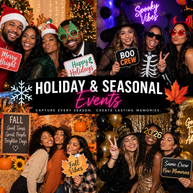 Holiday and seasonal photo booth event