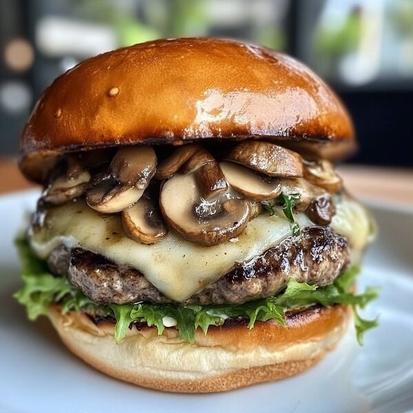 Mushroom Swiss Burger (Sandwich)