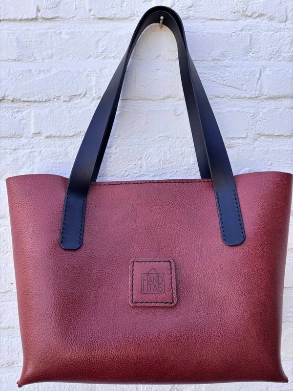 Shopper in buffelleer met ritssluiting