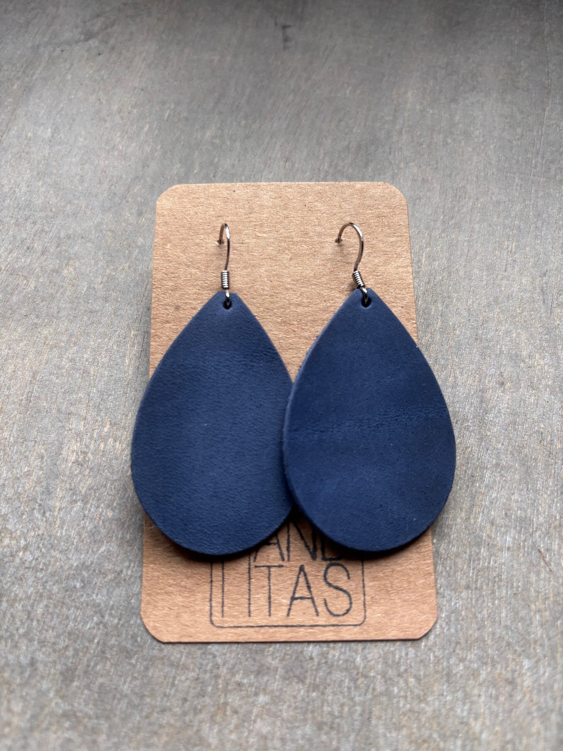 Leren druppel blauw