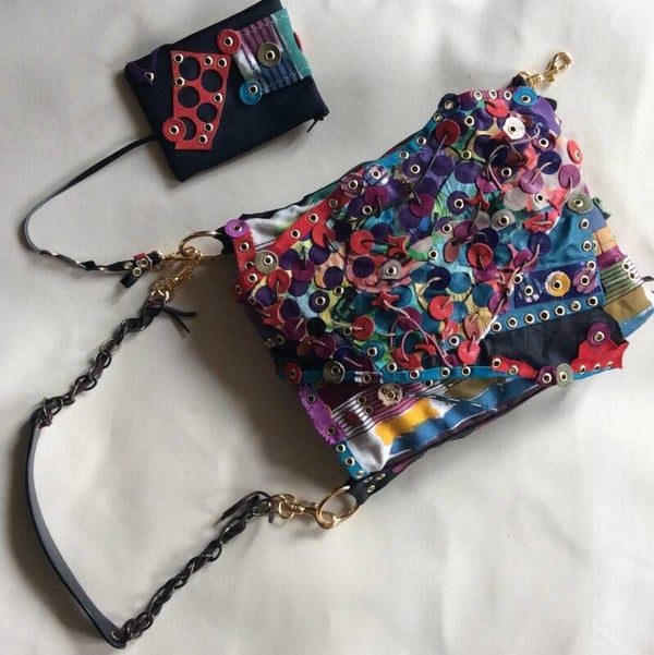 Sac à mains patchwork coloré