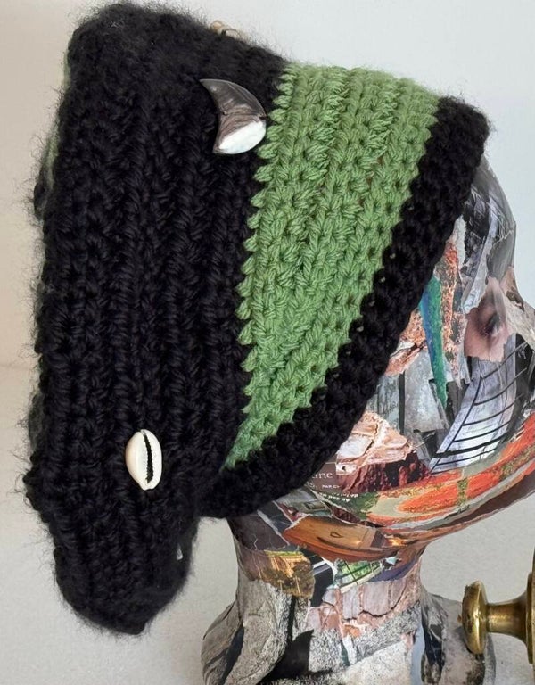 bonnet noir/vert