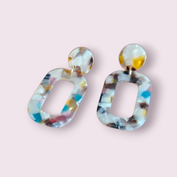 Boucles d’Oreilles Arty Chic Multicolores en Acrylique