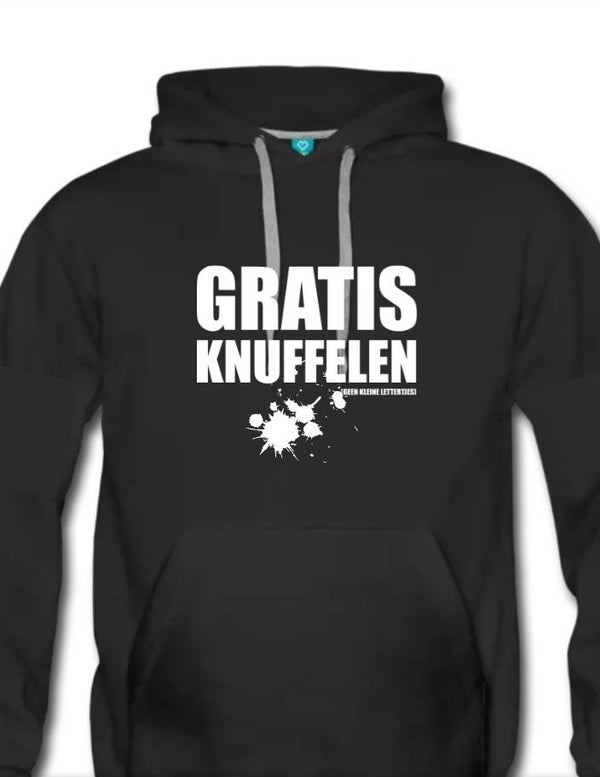 Zwarte hoodie met grappige tekst