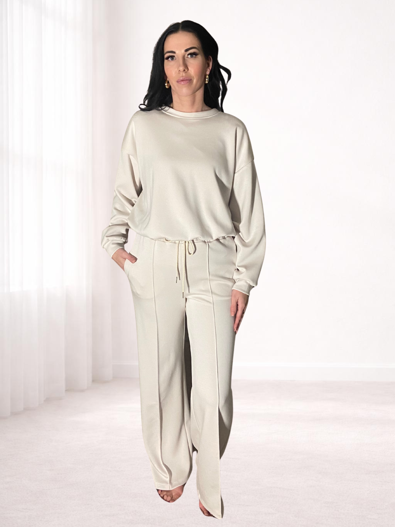 Comfy chic joggingset beige