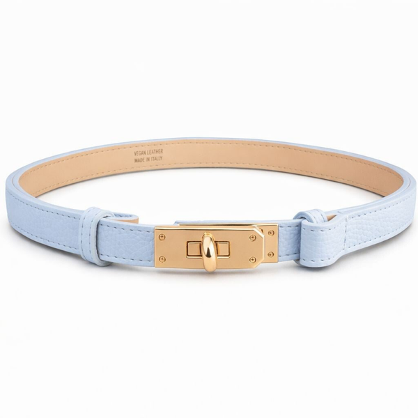Dore leather belt lightblue