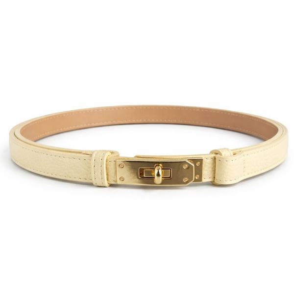 Dore leather belt butter yellow