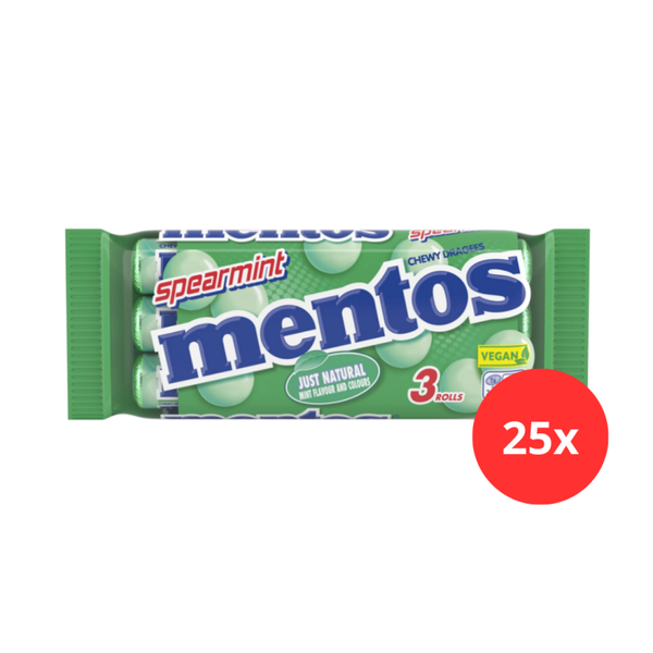 Mentos spearmint 25 x 3 pack