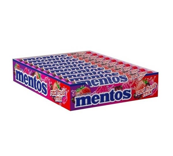 Mentos rood fruitmix doos 20 stuks